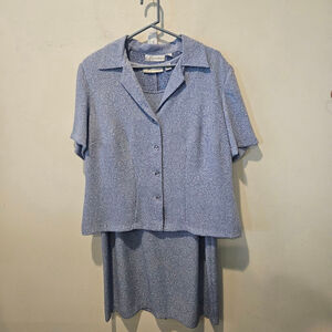 Women's Dressbarn Blue Floral Paisley Dress Set 14W